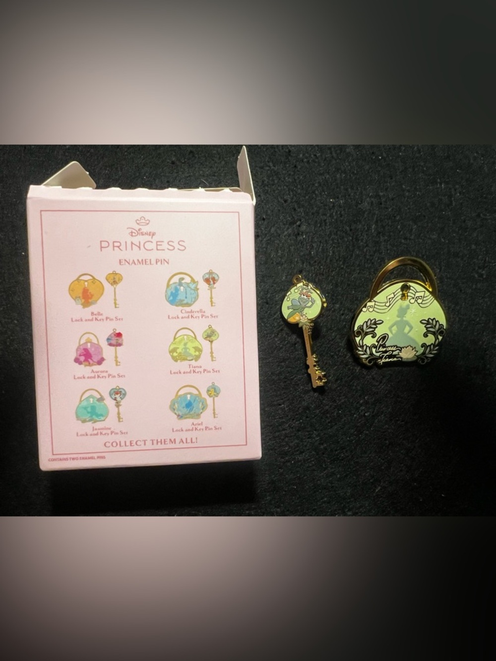 Disney Princess Tiana Key and lock enamel pin